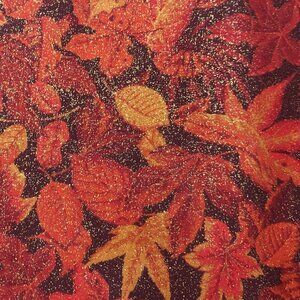 🛒 $16 Quilt Cotton Fabric Material 2 yard Sparkly Fall Leafs Rust Brown 937-2A